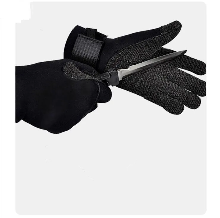 Premium 3/5mm Kevlar Diving Gloves for Fishing Hunting and Scuba Diving - Anti-Cut Anti-Puncture and Warm