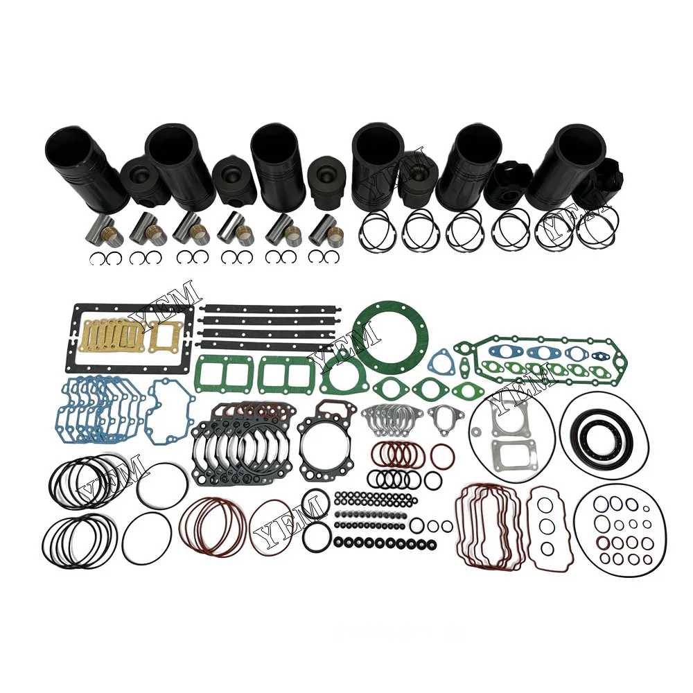 6D125 OVERHAUL KIT WITH GASKET SET COMPATIBLE WITH KOMATSU MACHINERY ENGINE.