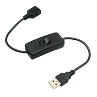 Câble USB avec interrupteur marche/arrêt, 2 pièces, Extension de câble à bascule pour lampe USB, ligne d'alimentation pour ventilateur USB, adaptateur Durable, casque USB LED 5