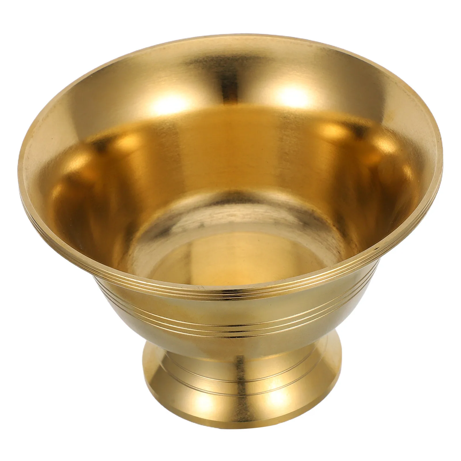 

High Foot Water Bowl Brass Offering Bowl For Altar Decorative Worship Accessories Multi-Function Sacrificial Utensil Gold