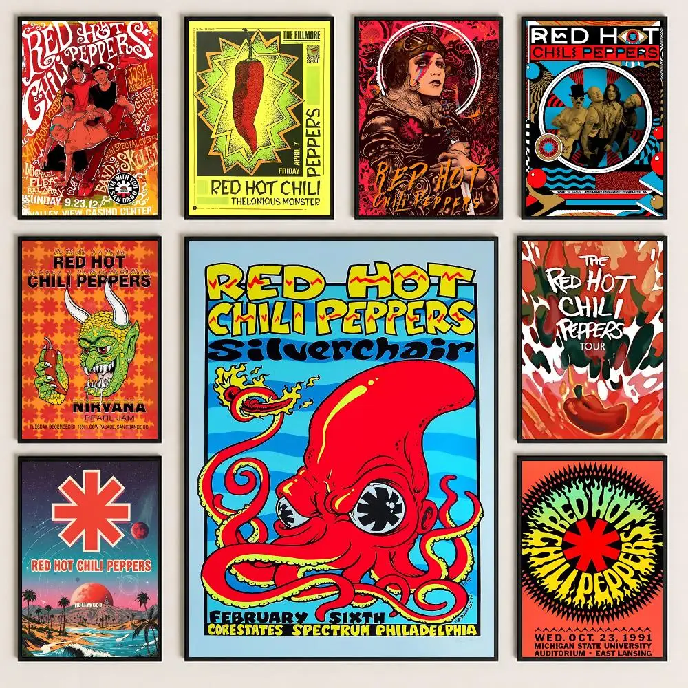 band Red Hot Chili Peppers Poster Poster HD Printing Cozy and Warm Style for Home Decor for Bedrooms Cafes Gift Giving