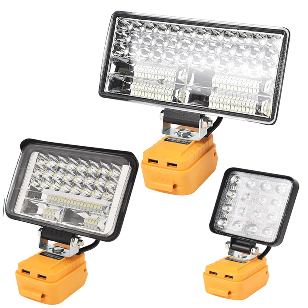 for Dewalt 20V battery wide beam flood light with two USB charging port LED light for emergency workshop garage