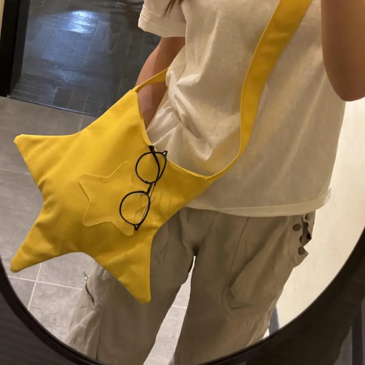 

Niche Design Star Canvas Bag Fashion Ins Cross Shoulder Single Shoulder Cloth Bags Solid Color