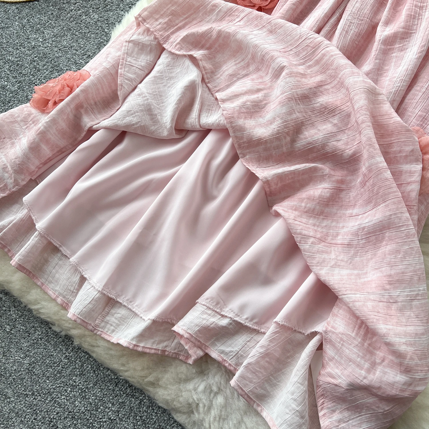 สามมิติ backless Elegant fairycore Slim Party Club Vesditod ชุดเดรสวินเทจเกาหลีเสื้อผ้าแฟชั่นผู้หญิง