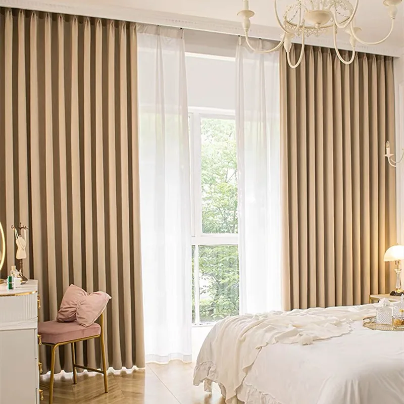 

(065) New Thickened Cashmere Cream Wind High Light-shielding Living Room Bedroom Light Luxury Curtains