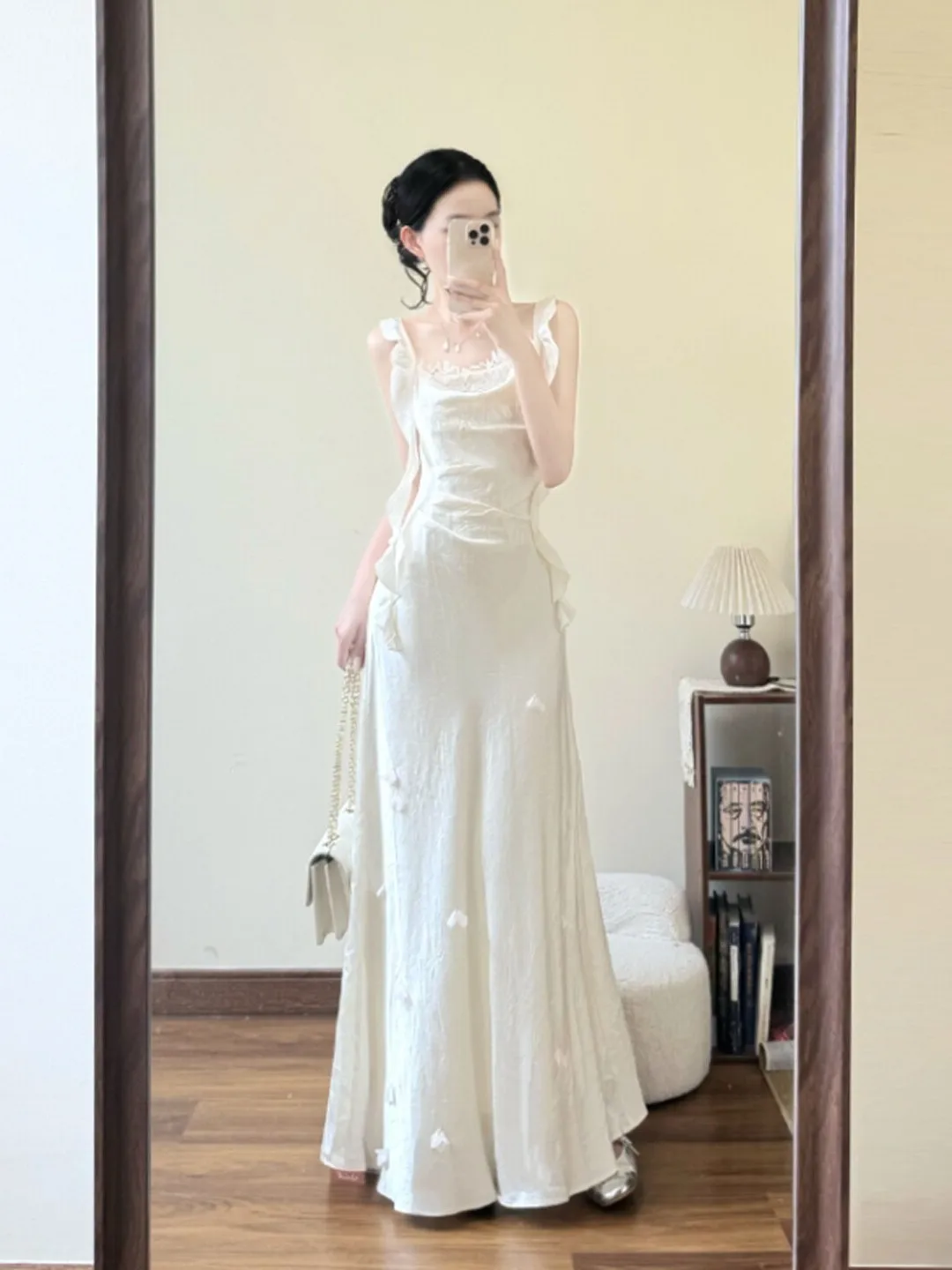 

Elegant Unique Long Dress Waist Cinched Strap Soft Stylish Summer Dress Gentle Style High Waist Gown for Women Girls