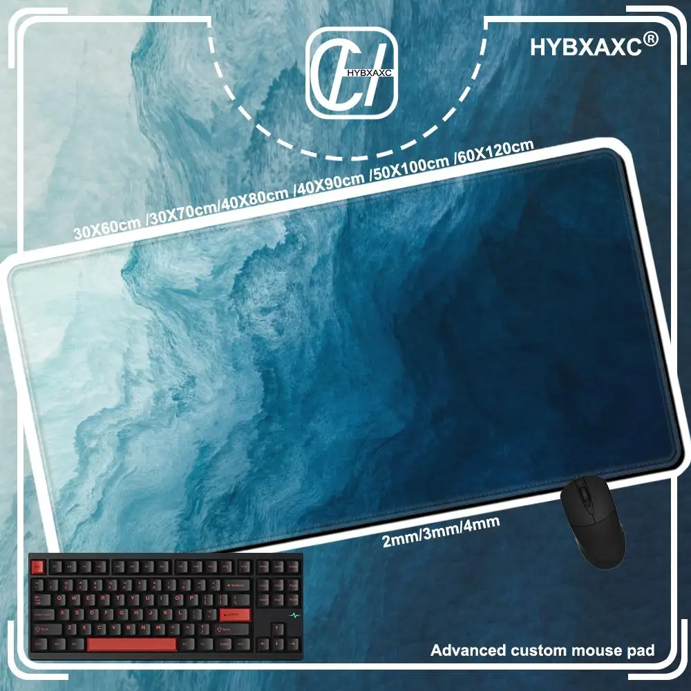 Abstract Ocean Waves Large Gaming Mouse pad Computer HD Keyboard Pad Mouse Mat Anti-Slip Office Mousepad Desk Accessories