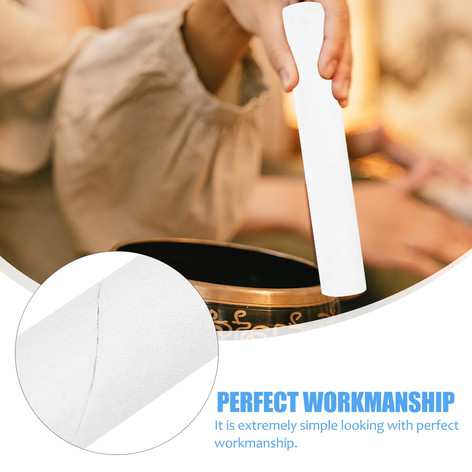 

Bowl Buddha Sound Knocking Stick Singing Striker Tibetan Bowls White Rubber Mallet