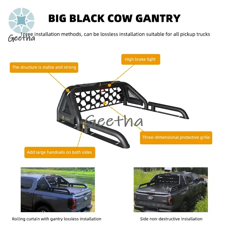 Factory price Roll Bar Truck Bed  Rack Easy to Install Carbon Steel Roll Bar High Quality Truck Bed  for Nissan Navara NP300