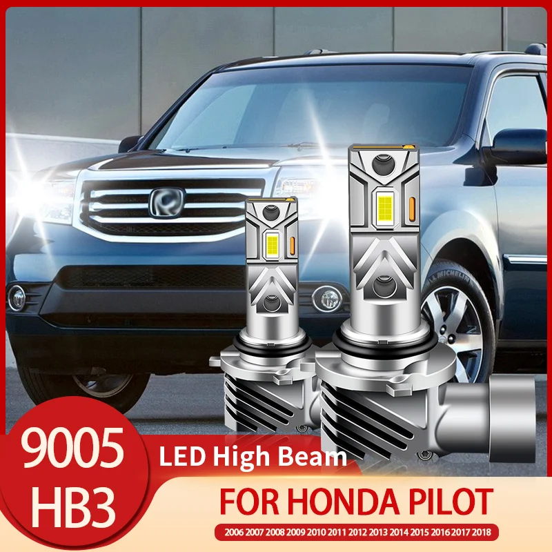 2pcs CANbus 6500K Led Headlight Lights High Beam Bulbs White HB3/9005 For Honda Pilot 2006 2007 2008 2009 2010 2011 2012-2018