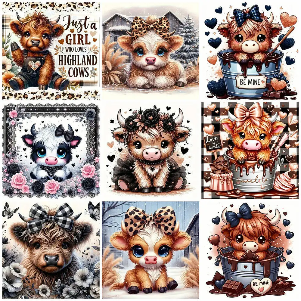 EverShine DIY Diamond Painting Highland Cattle New Collection 2025 Animal Diamond Embroidery Cow Love Heart Decor For Home