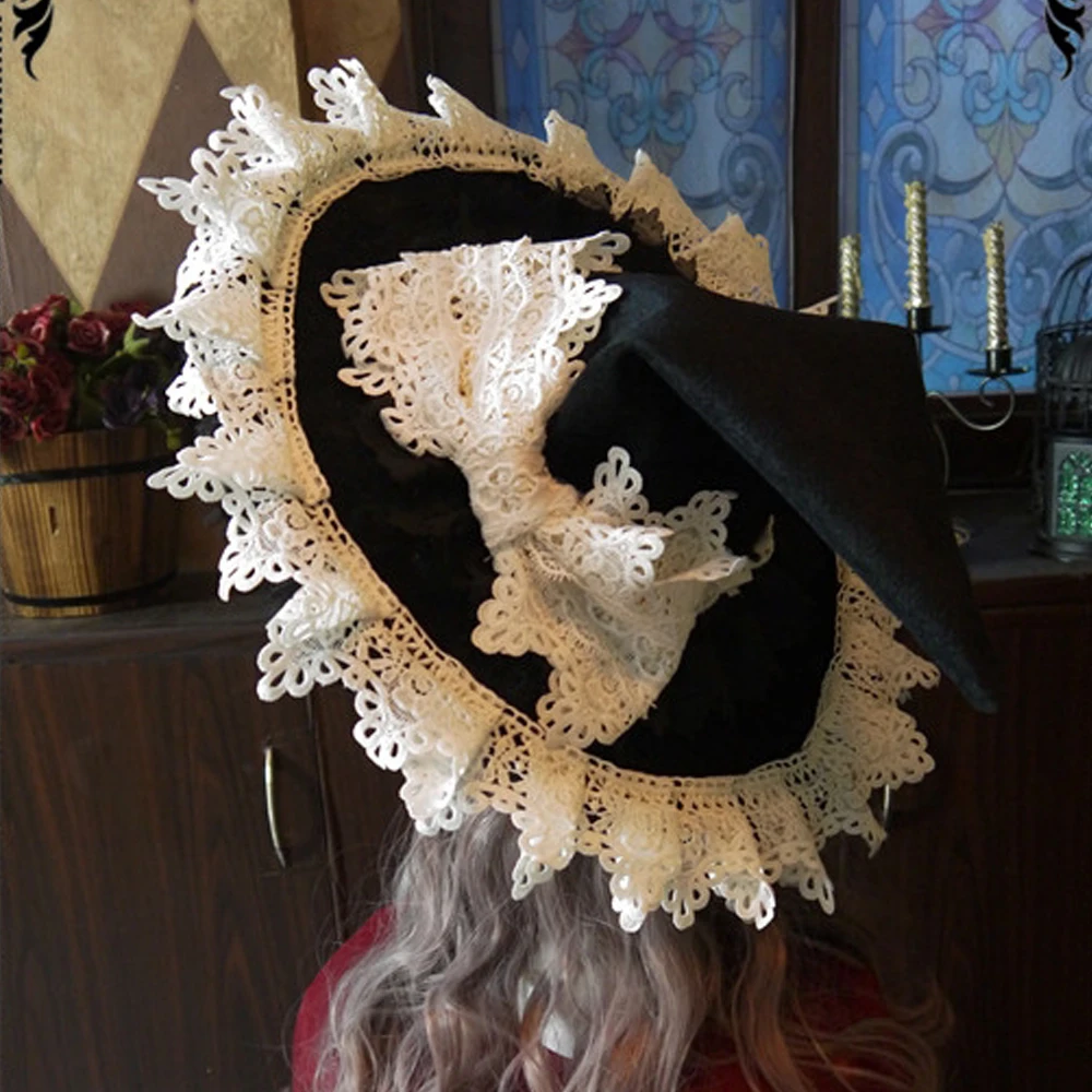 

Retro Witch Hats for ,Masquerade Bandage, Wizard Hat, Gothic Lolita, Cosplay Costume Accessories, Halloween Party Decor, Gift