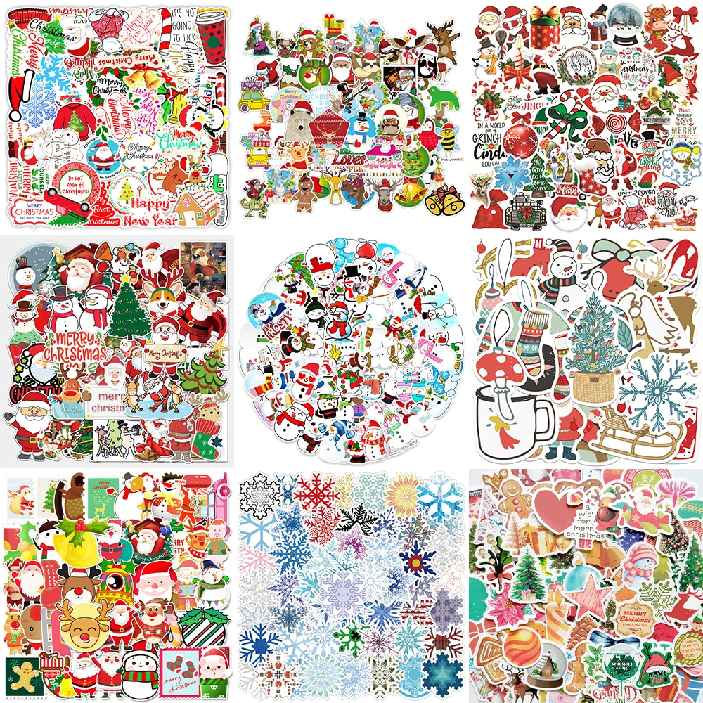 10/30/50PCS Christmas Wishes Stickers Series Creative Santa Graffiti Helmet Laptop Luggage Phone Notebook Decoration Wholesale