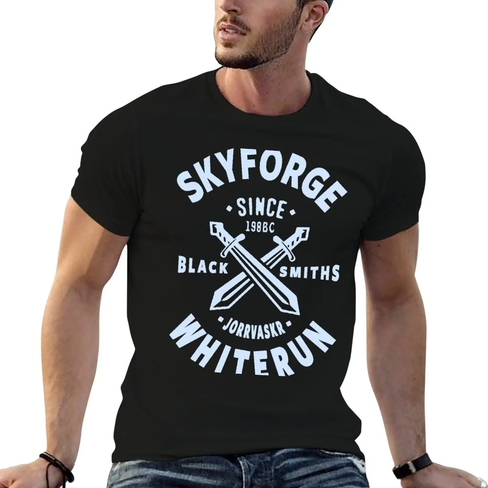 

Skyforge Whiterun T-Shirt man t shirts cotton black cotton t-shirt plain for man package t shirts cotton 100% T-Shirt