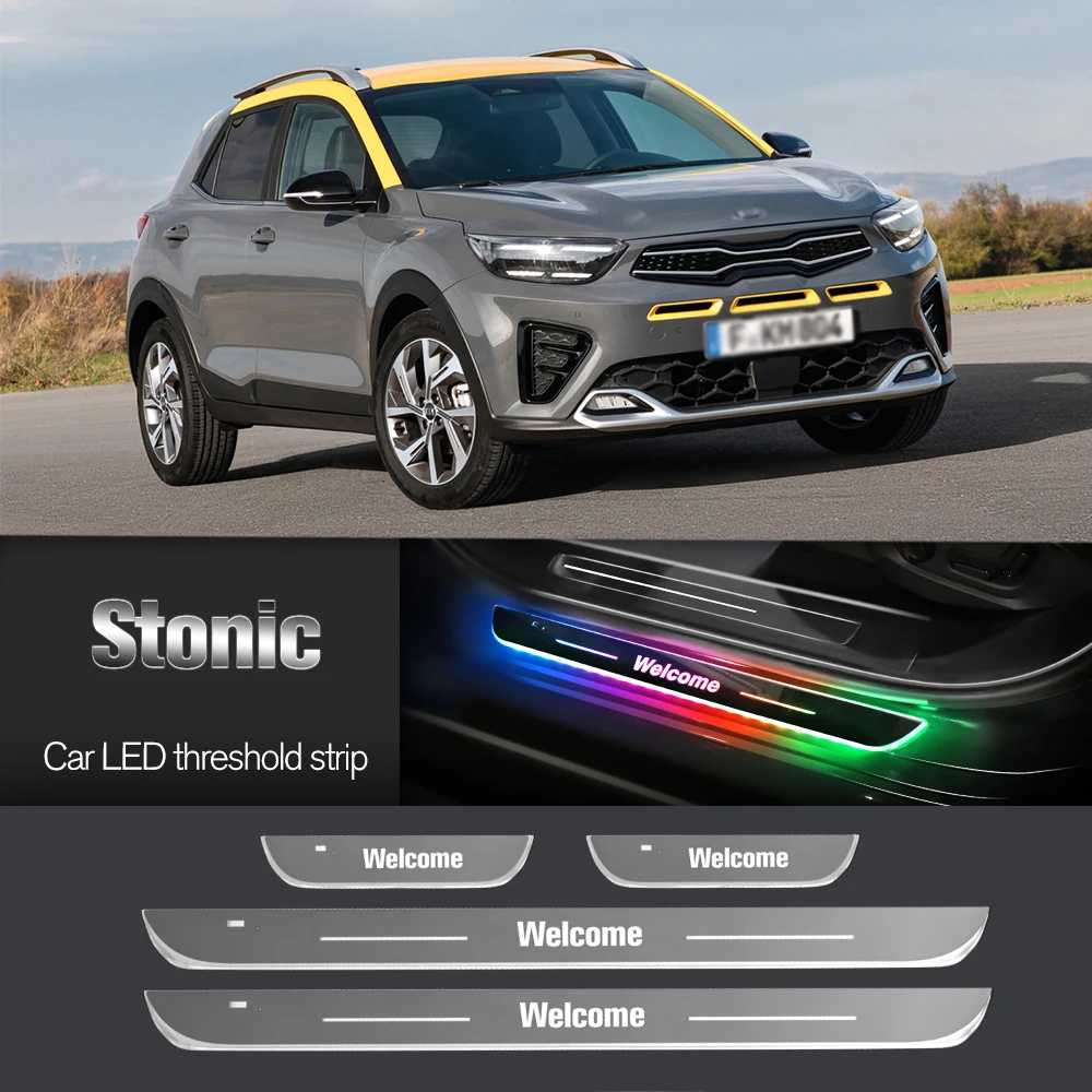 

Car Door Sill Light For Kia Stonic 2016-2023 2019 2020 2024 Customized Logo LED Welcome Threshold Pedal Lamp Accessories