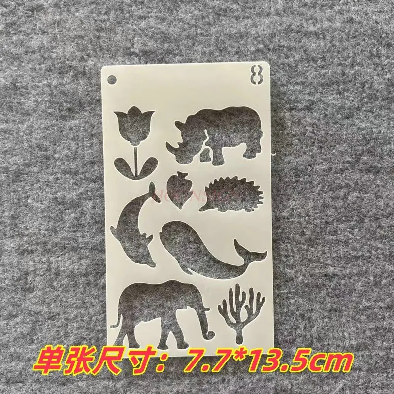 قطعة واحدة من أداة رسم مرسومة يدويًا بنمط هندسي لحفلات الأعياد، قالب مجوف من مادة ألبوم جرافيتي للأطفال