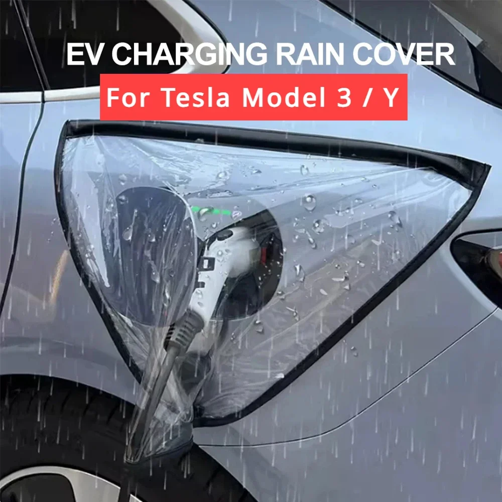 

For Tesla Model 3 Model Y Car Charging Port Cover Rainproof EV Charger Guns Cover Electric Vehicles Protection Car Accessaries