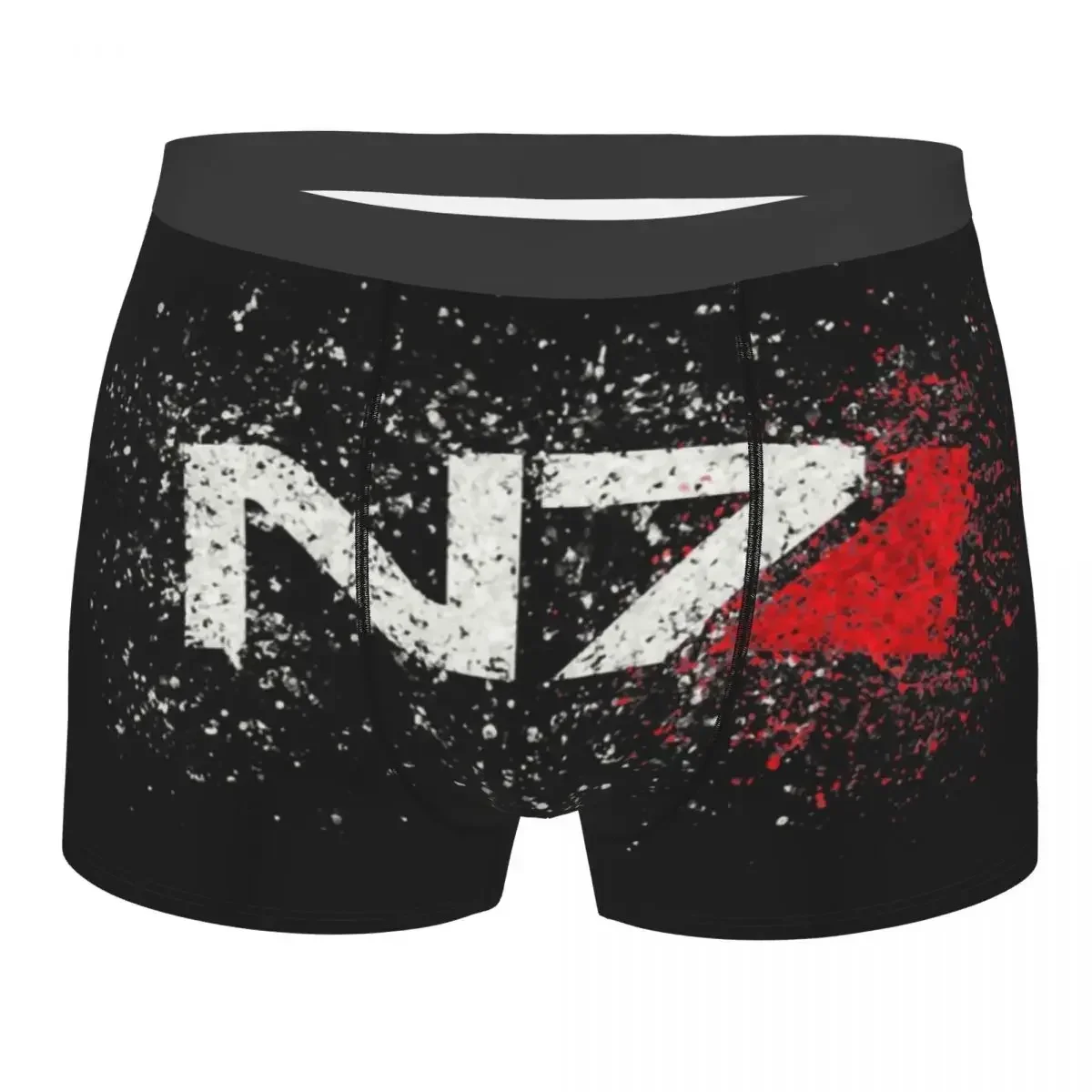 Boxer classique Mass Effprotected N7 Splatter pour homme, impression 3D, sous-vêtement pour amoureux des jeux vidéo, culotte, slip, caleçon doux