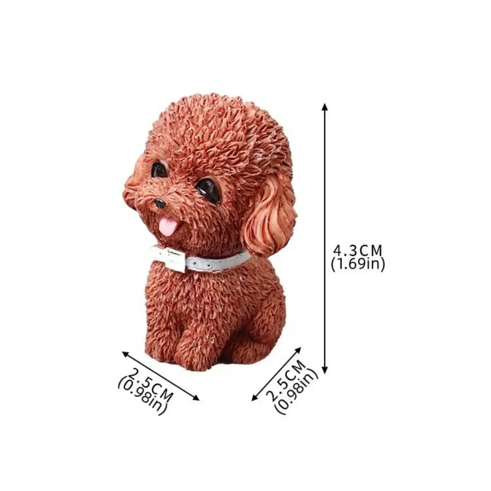 Car Accessories Resin Dog Figurine Desktop Model Cute Simulated Dog Animal Model Miniature Small Dog Ornament Children Kids