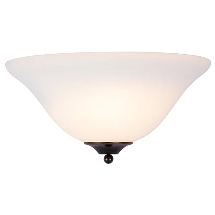 

13 inch Half Moon Wall Sconce, 1-Light Dimmable Wall Light Fixture, Modern Wall Lamp with White Frosted Glass Shade for Bedroom