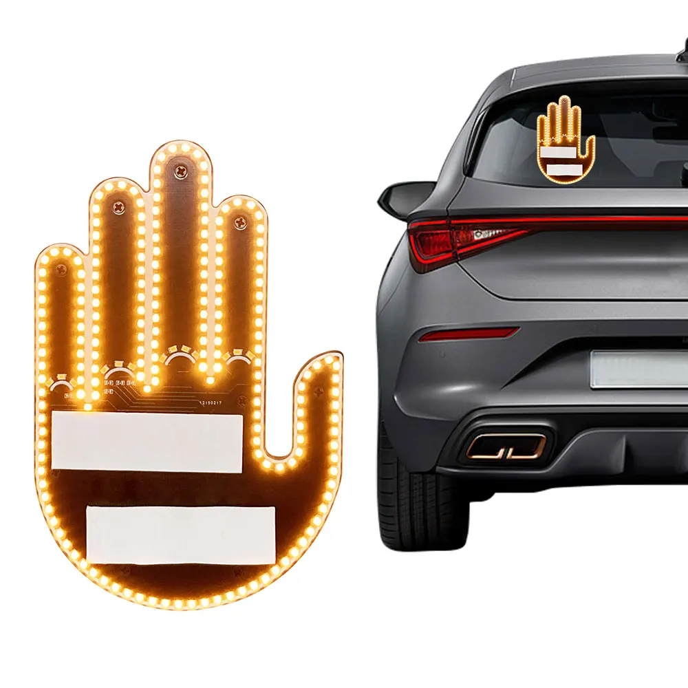 

НОВЫЙ забавный автоматический светодиодный светильник на средний палец с дистанционным управлением, автомобильные гаджеты, знаки, светильник для жестов на средний палец, ручная лампа