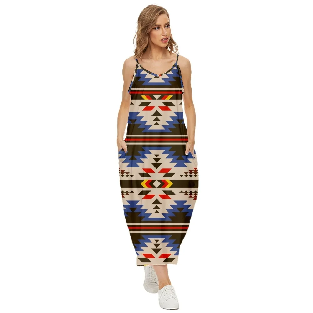 

Dress For Women Halter Neck Summer Personality Pattern Printed Sleeveless Midi Backless Loose Party Sexy Dresses Beach Streetwea