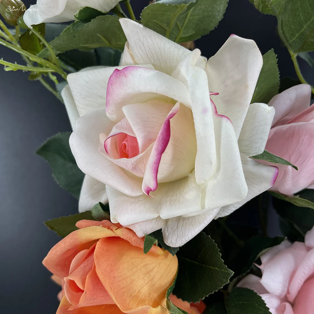 SunMade High-end Moist Feeling Roses Real Touch Artificial Flowers Decor Mariage Home Garden Decor Wedding Flower Decoration