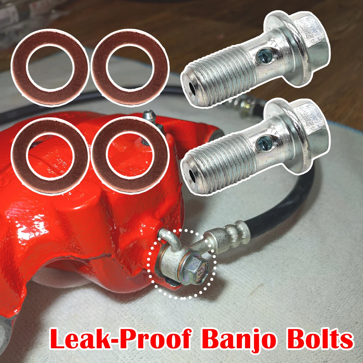 

6/12Pcs For Honda Jazz MK4 13-2020 VW Polo 6R 09-2016 Caliper Hose Lines Banjo Fittings Bolts Seal Washers Kit Left Right Front