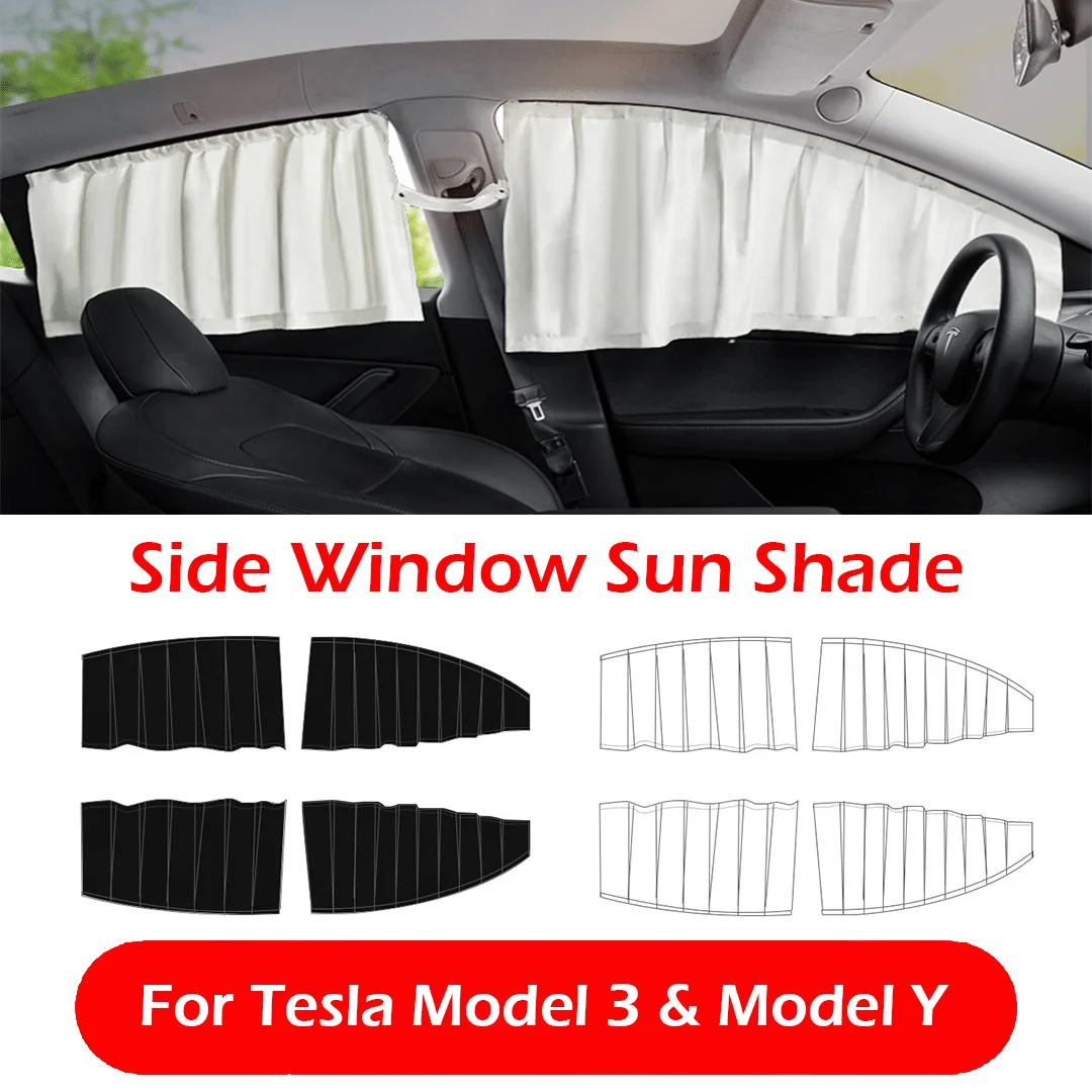 Side Window Sun Shade for Tesla Model Y Model 3 2024 2023 2022 2021 Privacy Curtain Blinds UV Rays Sun Visor Protector