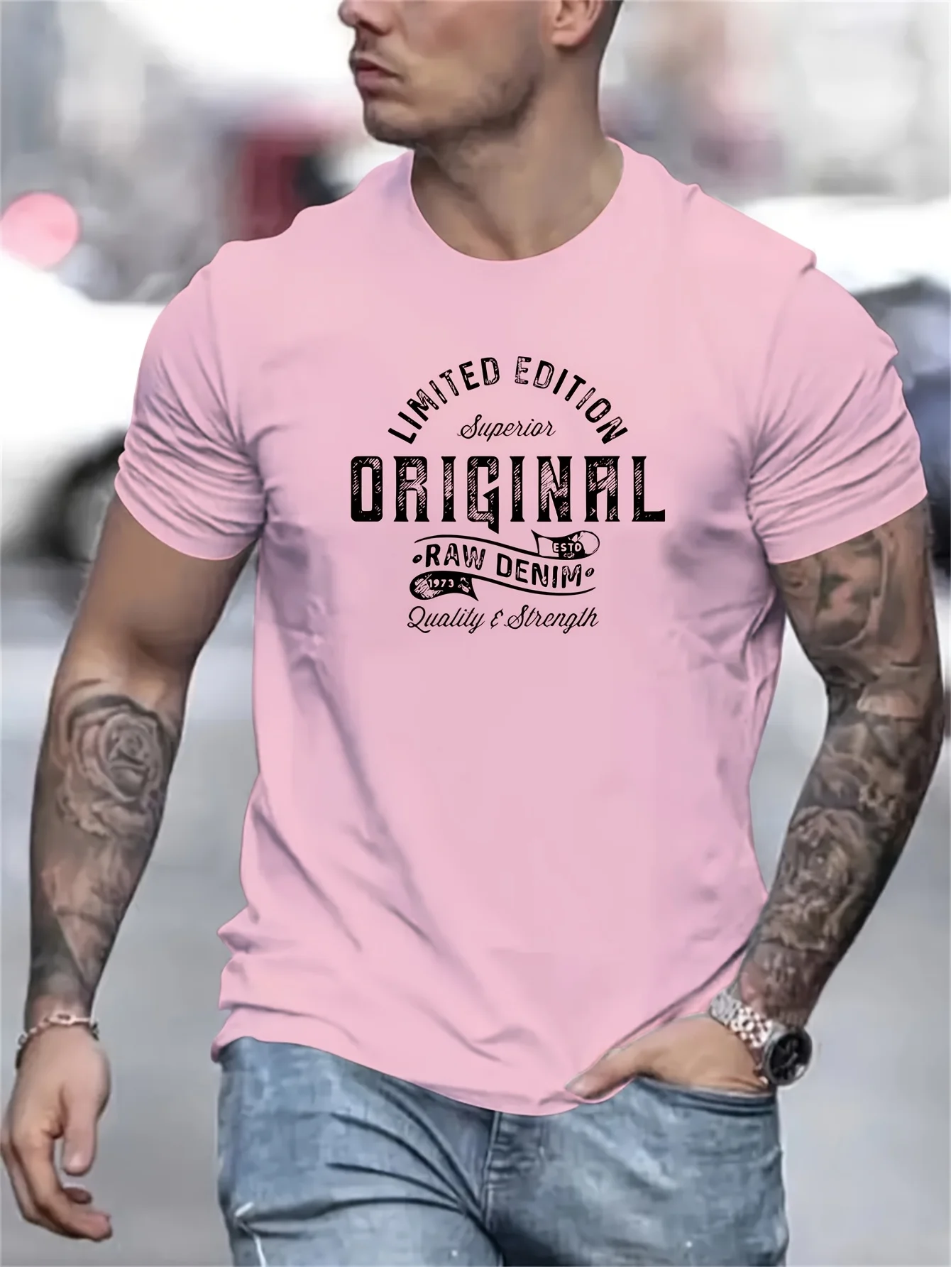 Men's Summer 100% Pure Cotton Fashionable Casual Sports Loose Edition Pattern Printed Round Neck Short Sleeved T-Shirt Top image 2