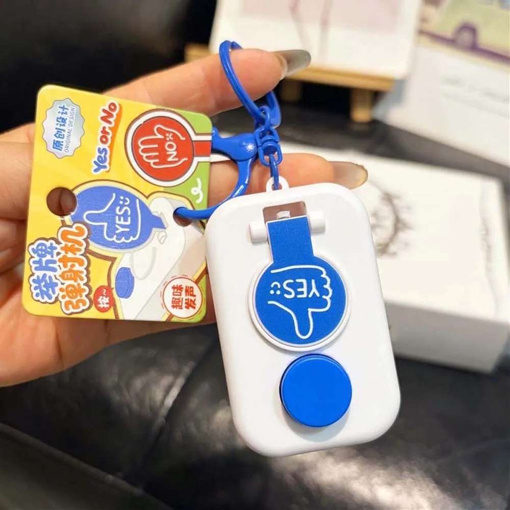 Sound Emitting Voice Button Key Chain Mechanical Mechanism Creative Design Cartoon Bag Charm Durable Portable Size