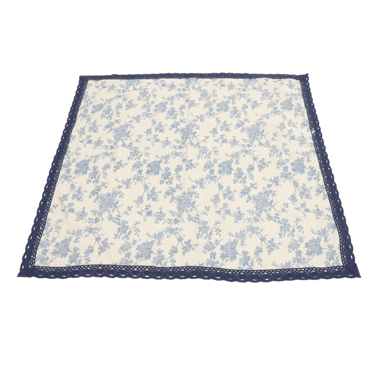 

Farmhouse Cotton Linen Lace Tablecloth Vintage Floral Table Cover Dining Room Outdoor Decor Washable Soft Home