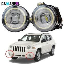 2 Pieces 9005 H10 LED Angel Eye Fog Light DRL For Jeep Compass 2007 2008 2009 Upgrade Car Right + Left Fog Daytime Running Lamp