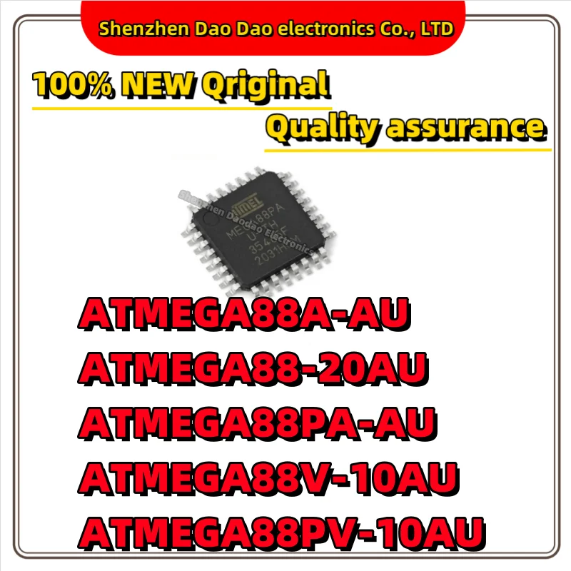 ATMEGA88A-AU ATMEGA88-20AU ATMEGA88PA-AU ATMEGA88V-10AU ATMEGA88PV-10AU IC chip 32-TQFP microcontroller chip quality is new