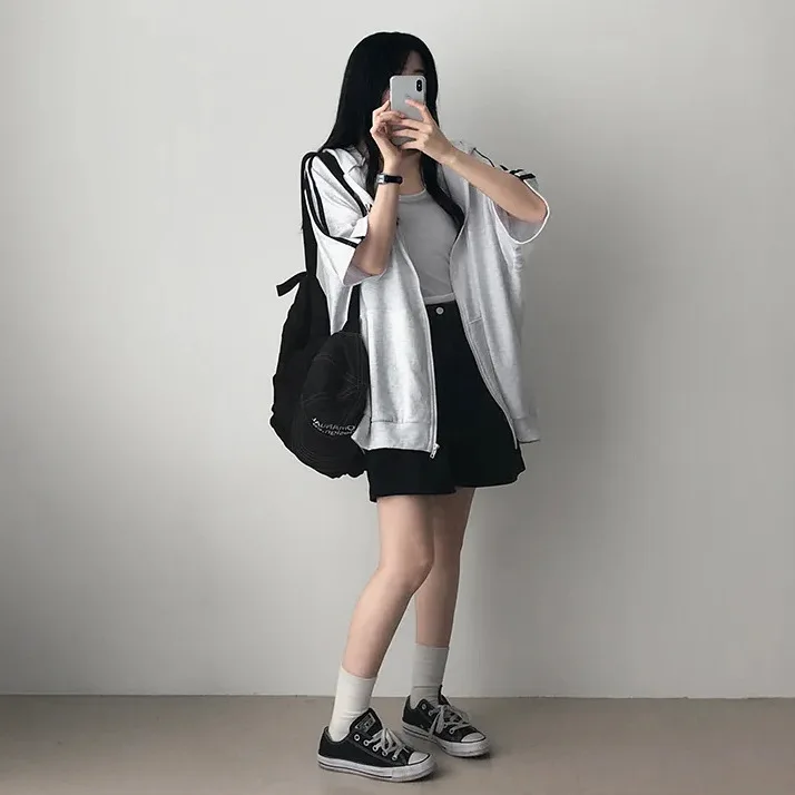 Fall Hoodie Women's Zipper Jacket Spring Autumn 2025 Harajuku Style Student Loose Zip-up Long Sleeve Hoodie Outerwear Cardigan