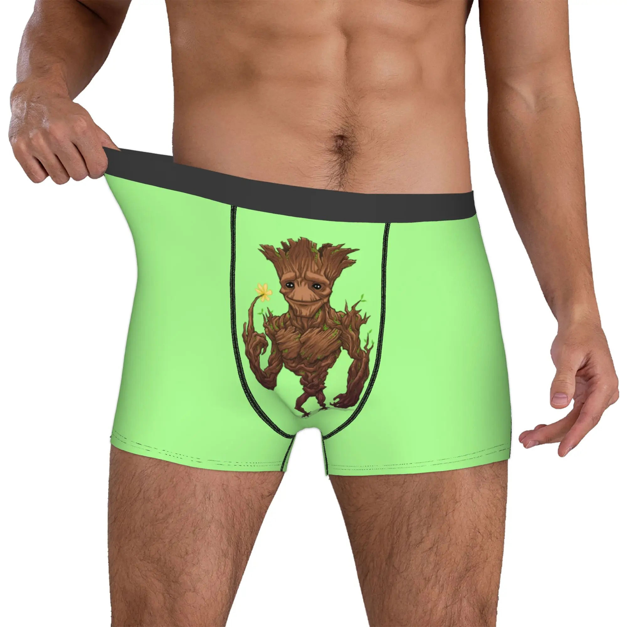 

Custom G-Groot Comic Underwear Men Stretch Boxer Briefs Shorts Panties Soft Underpants For Homme