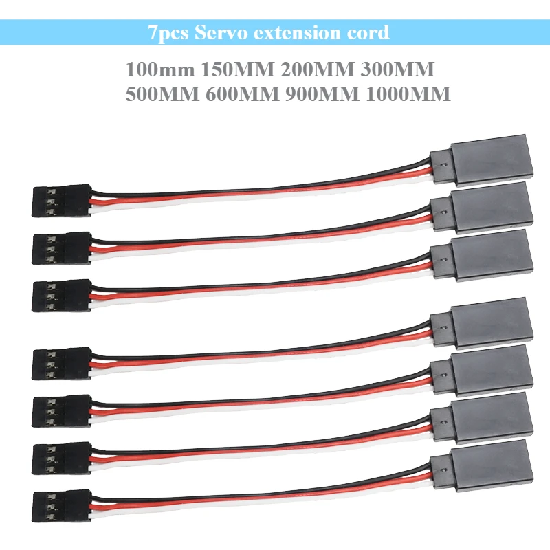 7 pz 100mm 150MM 200MM 300MM 500MM 600MM 900MM 1000MM Servo Cavo di Prolunga per Rc Elicottero Rc Drone Espandere