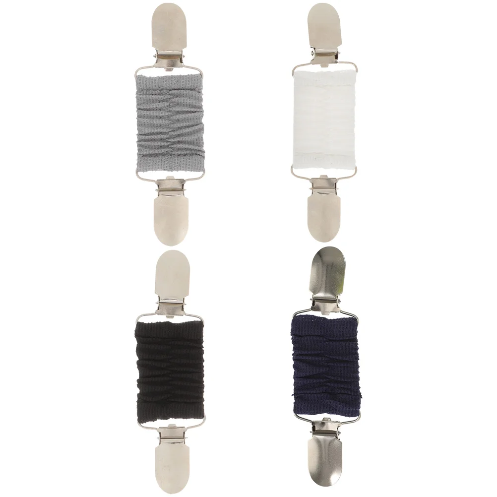 4 pièces Anti explosion boucle pull Clips pour Cardigans alliage robe femmes chemise Cinch taille vêtements fermoirs châle broche noir