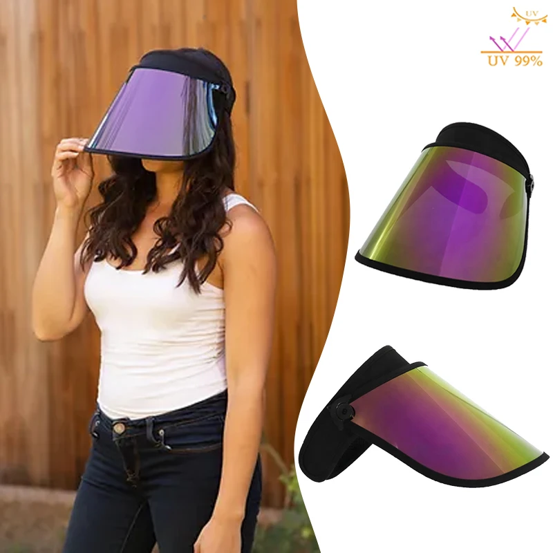 Sun Shield Cap Outdoor Sport Golf Caps Women's Hats Casual Purple Beach UV Protection Anti-Scratch Soft PVC Beach Accessories