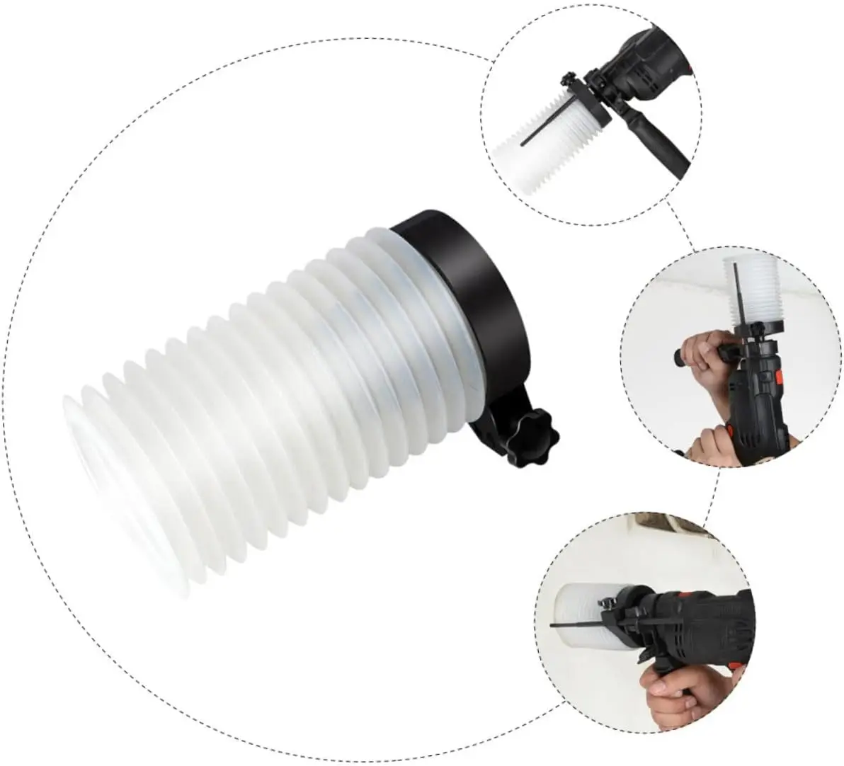 Drill Dust Cover Collector Scalable Rubber Dustproof Dust Bowl Device Power Tool Utility Accessories for Electric Hammer