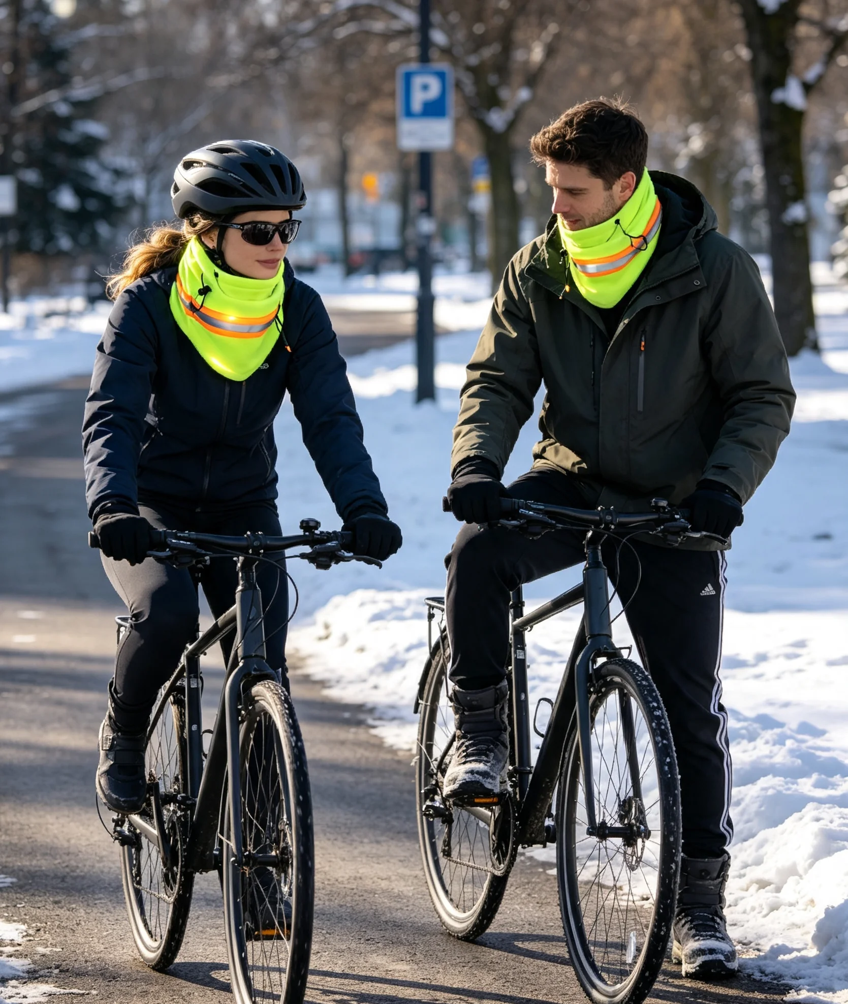 Men HiGH Visibility Reflective Winter Thermal Fleece Balaclava Mask Ski Motorcycle Full Face Mask Neck Cover Windproof