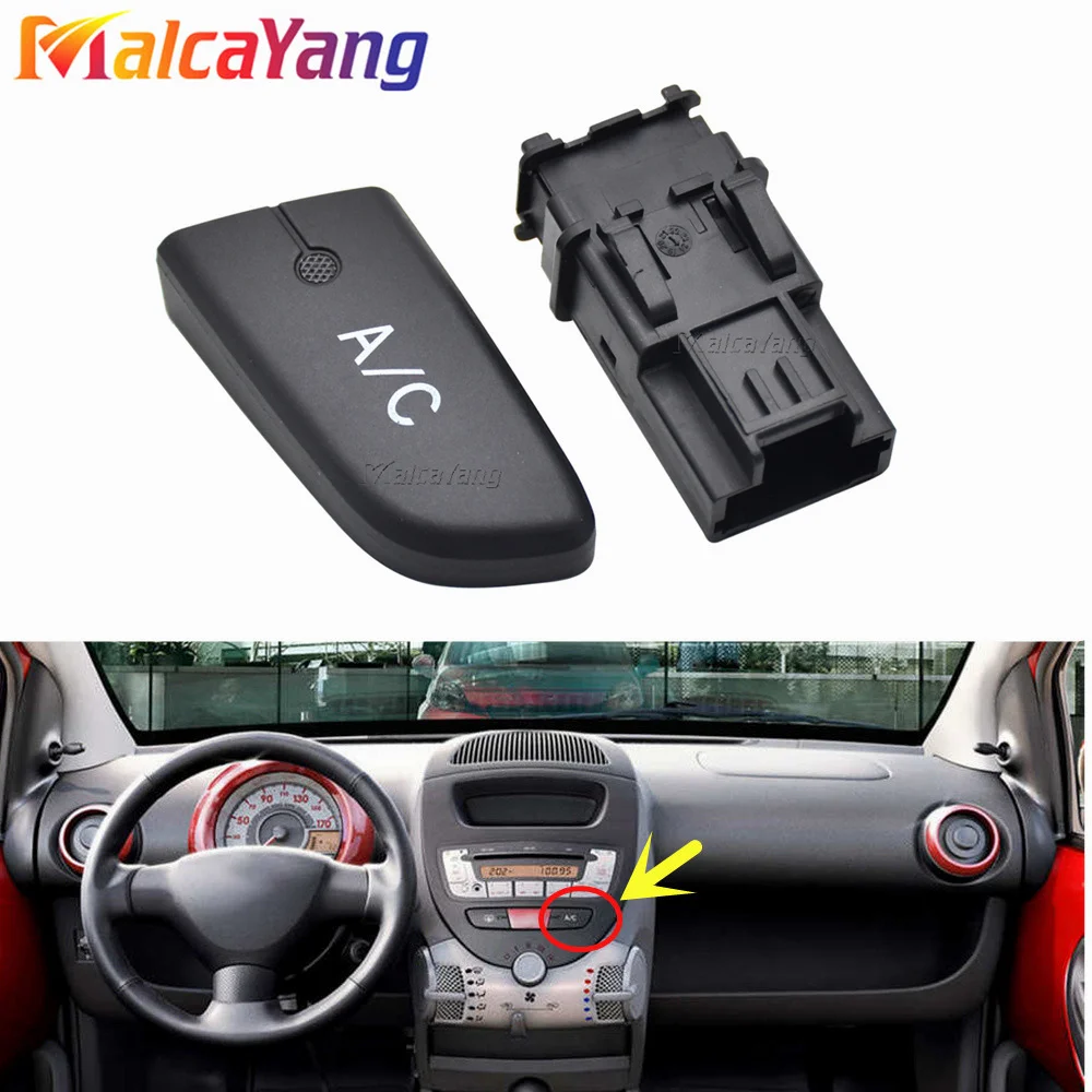 Air Conditioning AC Switch Push Button with Cap 6554KX Replacement for Citroen C1 2005‑2014 car styling