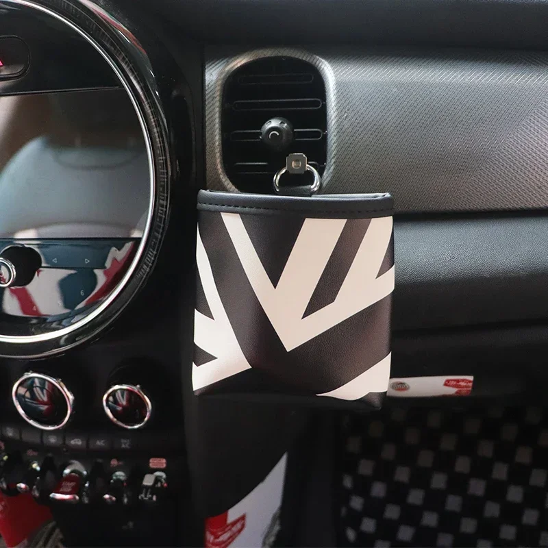 Car Interior Leather Car Air Vent Outlet Storage Bag For MINI COOPER Accessories For F54 F55 F56 F60 R55 R56 R60 Countryman