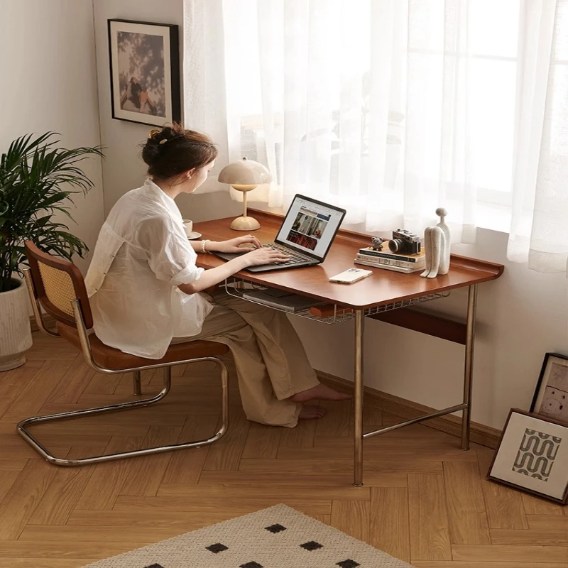 

Solid wood desk retro, small apartment workbench simple computer desk, office study table
