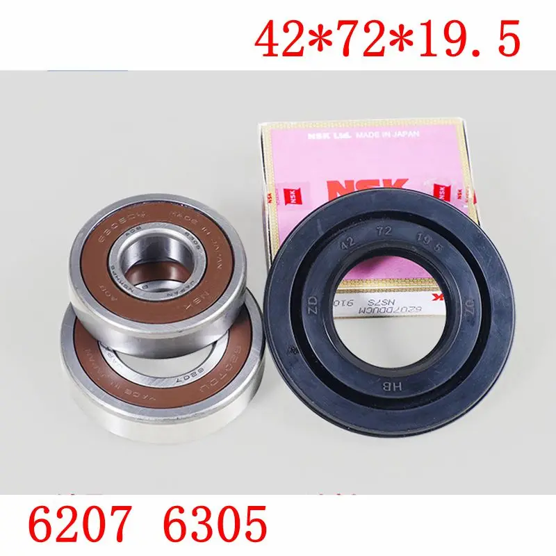 

For Panasonic drum washing machine Water seal（42*72*19.5）+bearings 2 PCs（6207 6305）Oil seal Sealing ring parts