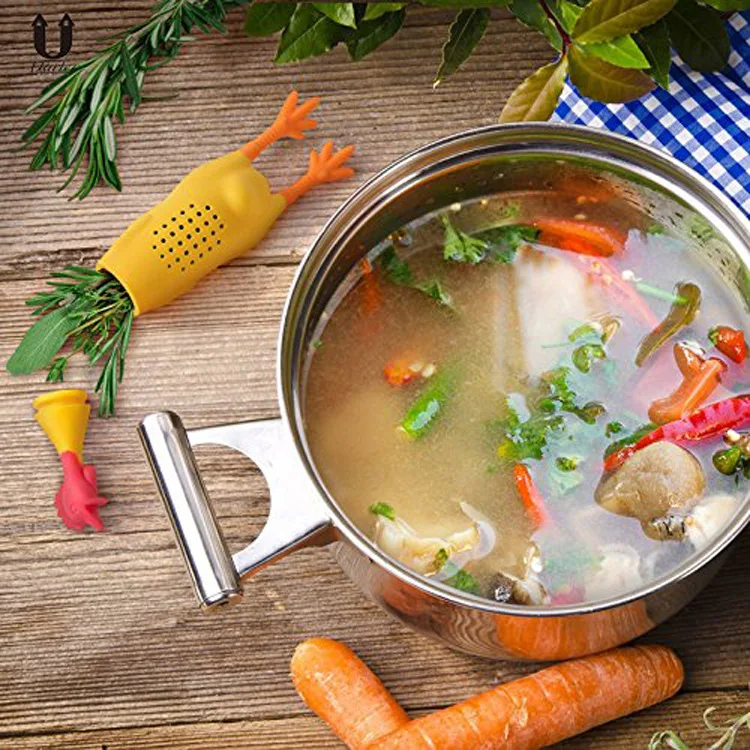 Stewed chicken silicone screaming chicken cuisine package spice box seasoning filter container kitchen gadget color box