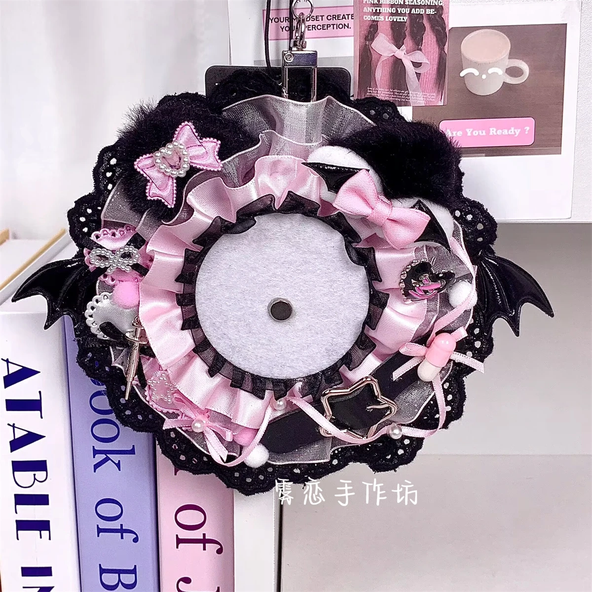 Dark Style Silk Handmade Badge Holder for Ita Bag Pins Display Ita Bag Decorate for 58mm 65mm Badges Bag JK Accessories