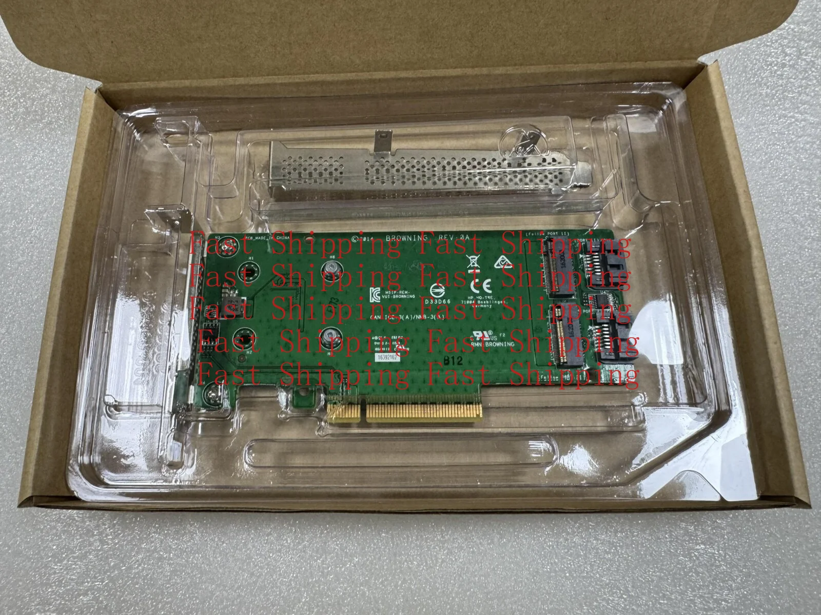 A=For  HPE SATA M.2 Dual Drive PCIe Riser Card 759238-001 759505-001 dual brackets