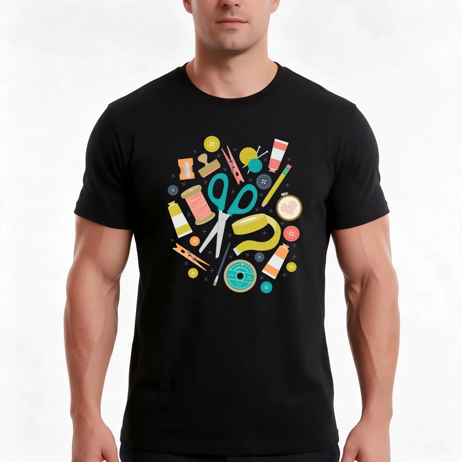 Get Crafty T-Shirt, Summer Casual Cotton Tee, Oversized Streetwear Tops, Vintage Graphic Print, Loose Fit Short Sleeve