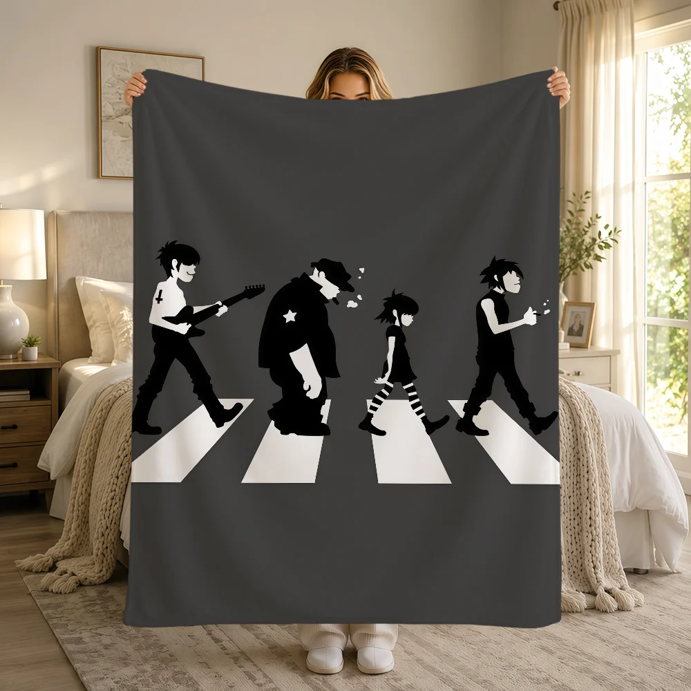 Band G-Gorillaz Cool Blanket Warm Soft Plush Blanket For Sofa Living Room Nap Home Bedroom Travel Gift Flannel Pet Hogar